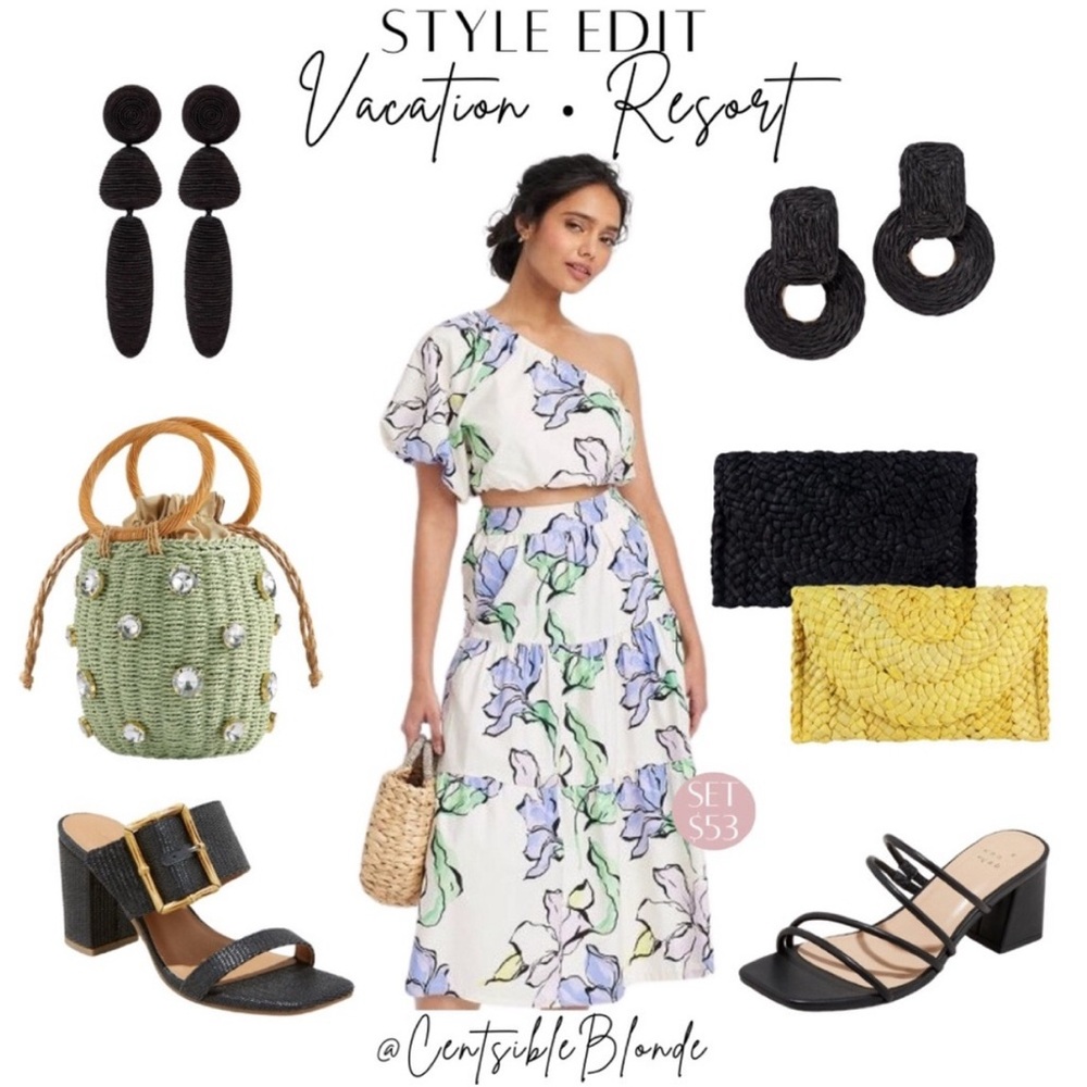 The cutest midi shirt and one shoulder top set